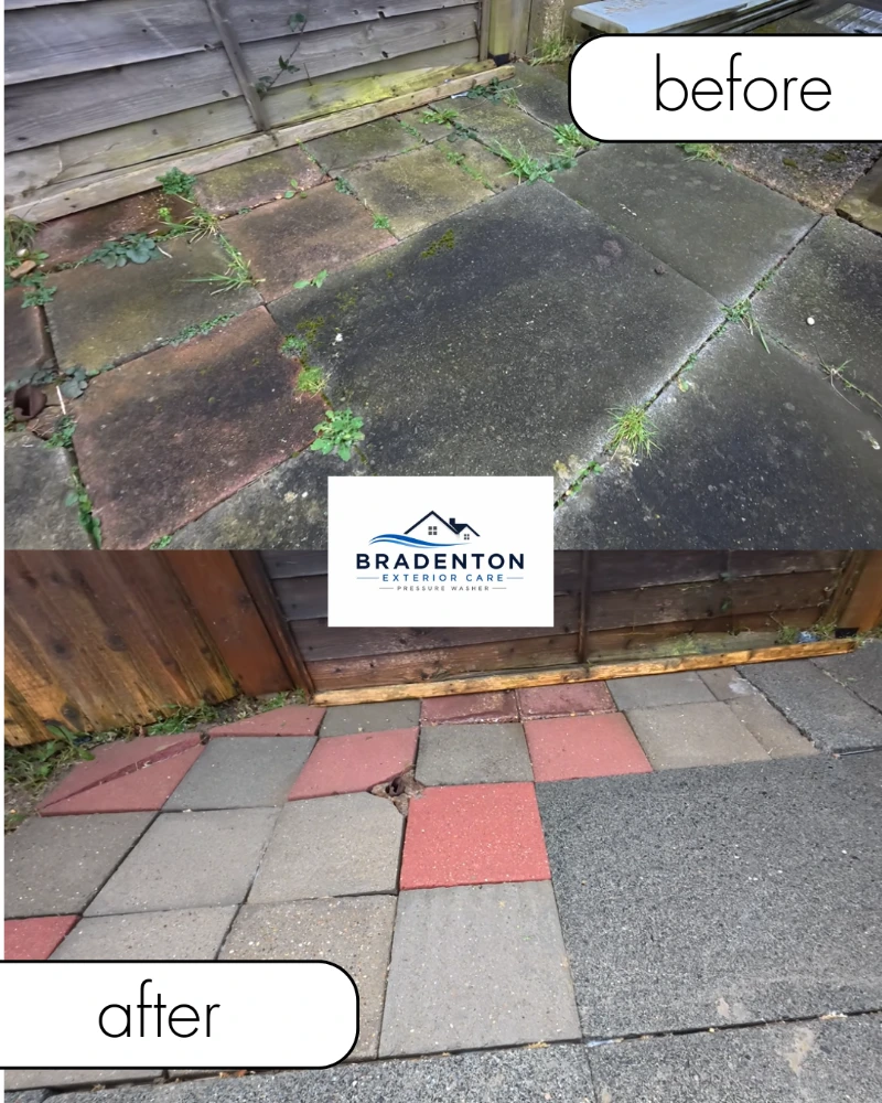 Before and after pressure washing result 4